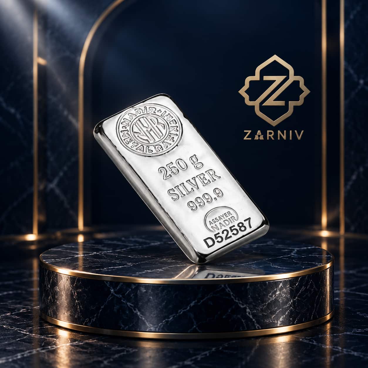 شمش نقره 250 گرمی نادیر عیار 999.9